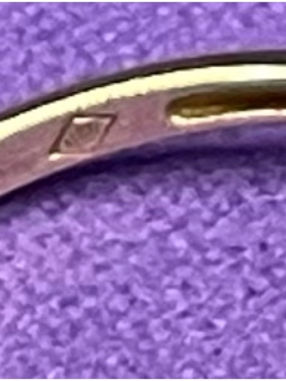 VTG Solid 10k yellow gold Princess-cut Alexandrite ring / real diamonds  sz 8/3g - Picture 8 of 9